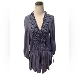 Rebecca Taylor v-neck ruffled silk dress